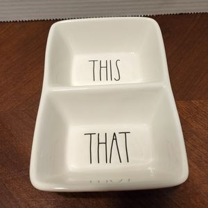Rae Dunn Artisan Collection Divided Dish THIS THAT organizer